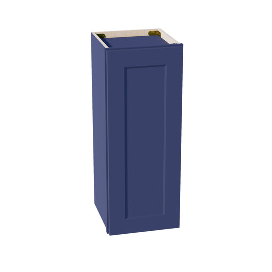 HB - W1230:: Indigo Blue Shaker 12"W x 30"H 1 Door & 2 Shelves Standard Wall Cabinet - NextCabinets