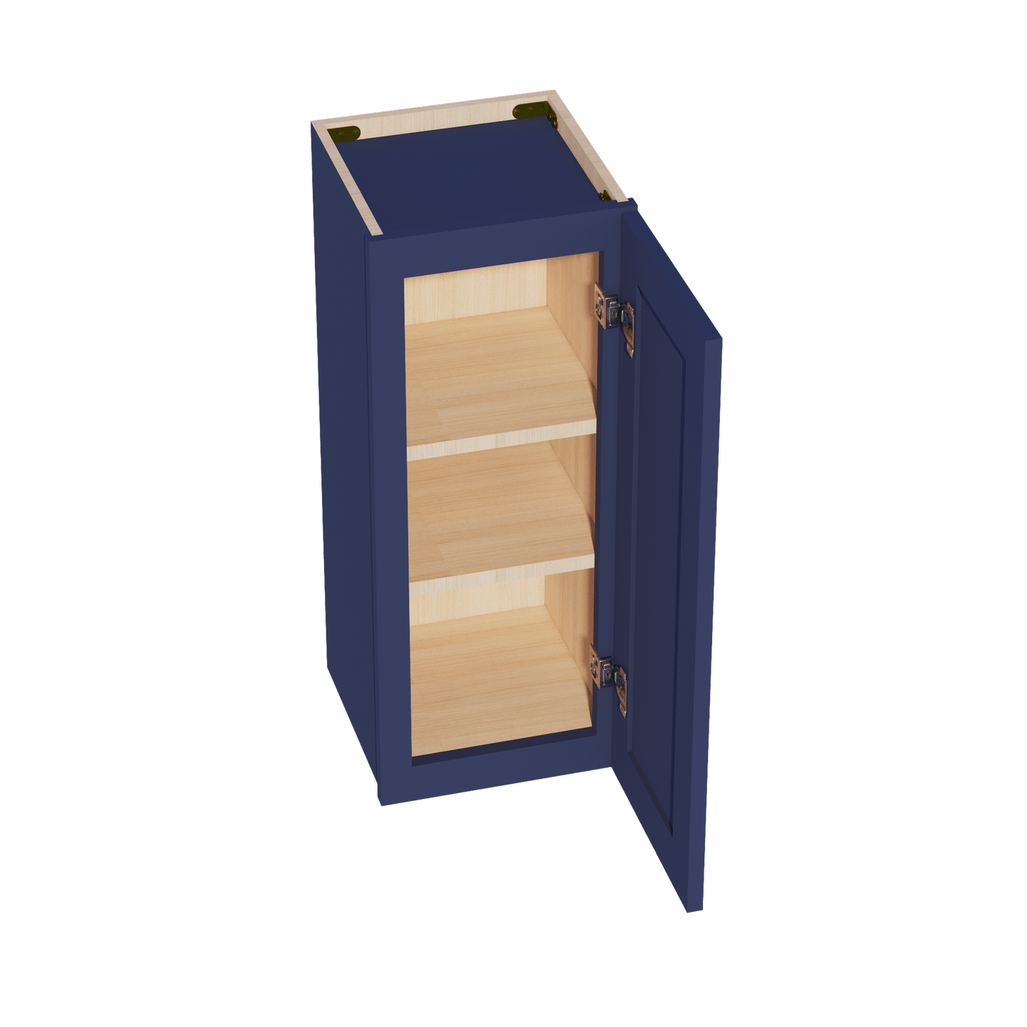 HB - W1230:: Indigo Blue Shaker 12"W x 30"H 1 Door & 2 Shelves Standard Wall Cabinet - NextCabinets