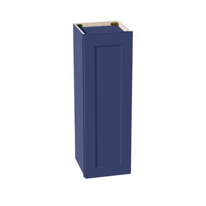 HB - W1236: Indigo Blue Shaker 12"W x 36"H 1 Door & 2 Shelves Standard Wall Cabinet - NextCabinets