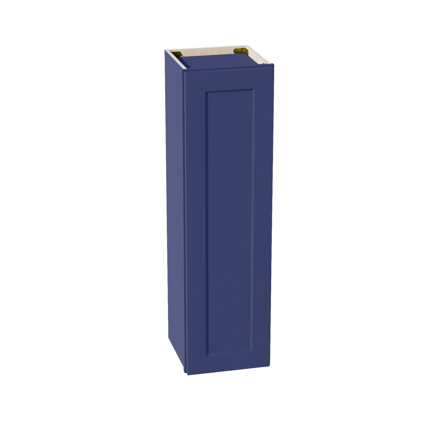 HB - W1242: Indigo Blue Shaker 12"W x 42"H 1 Door & 3 Shelves Standard Wall Cabinet - NextCabinets