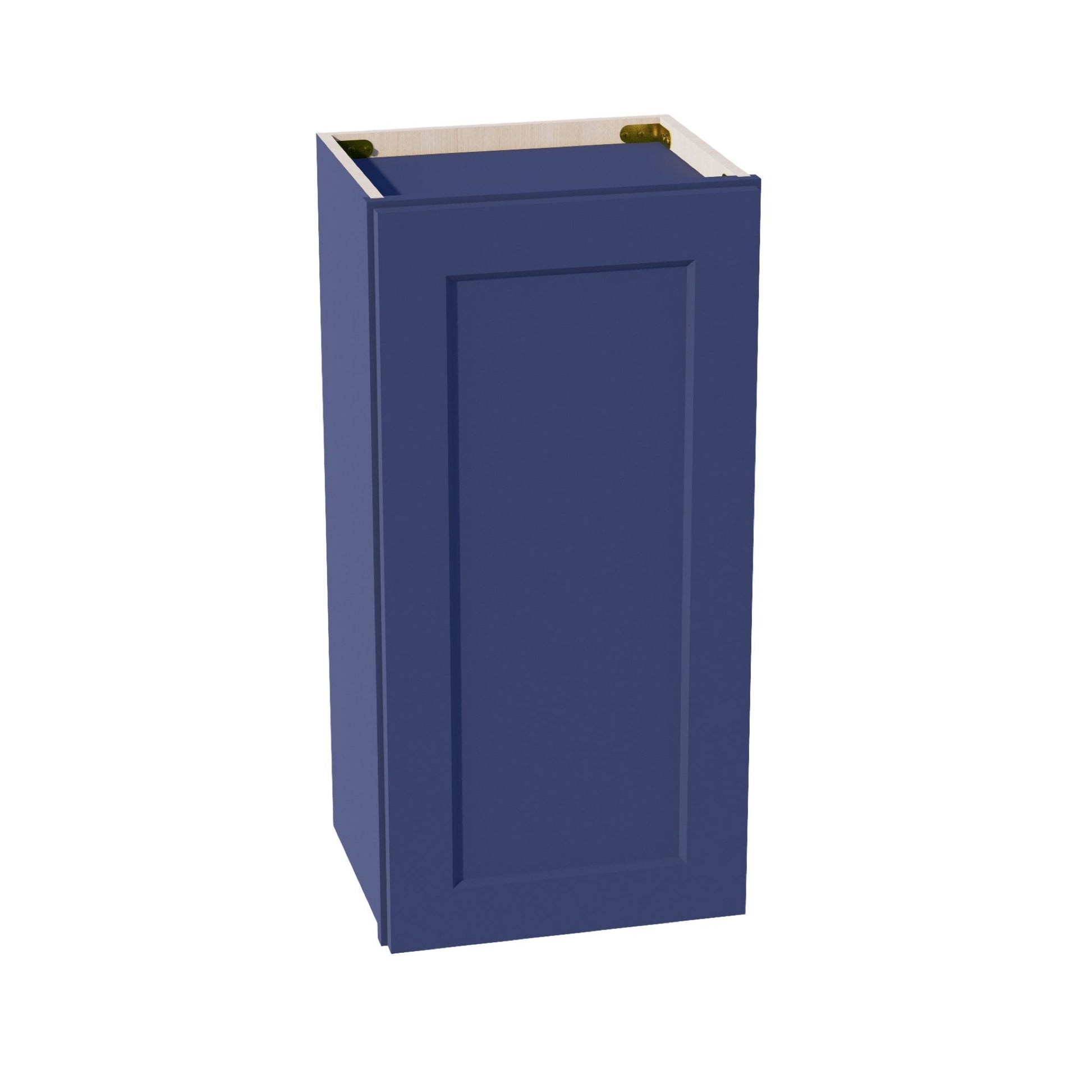 HB - W1530: Indigo Blue Shaker 15"W x 30"H 1 Door & 2 Shelves Standard Wall Cabinet - NextCabinets