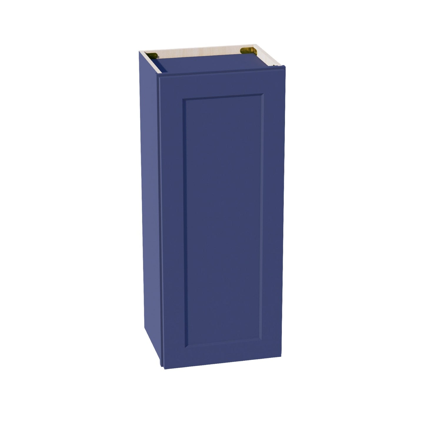 HB - W1536: Indigo Blue Shaker 15"W x 36"H 1 Door & 2 Shelves Standard Wall Cabinet - NextCabinets