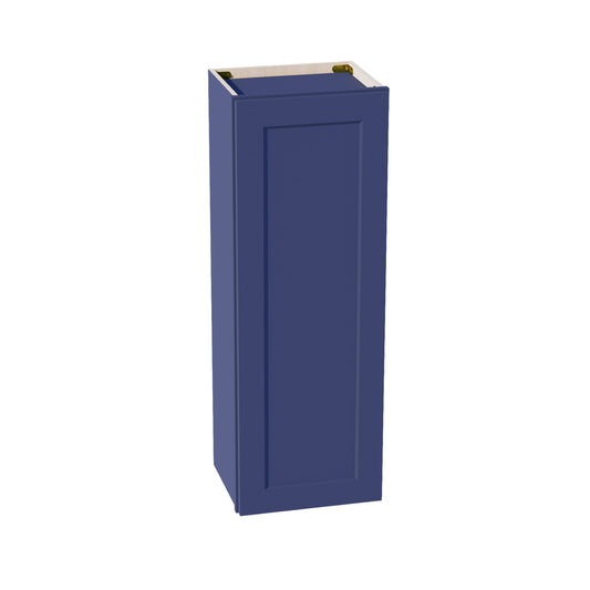 HB - W1542: Indigo Blue Shaker 15"W x 42"H 1 Door & 3 Shelves Standard Wall Cabinet - NextCabinets