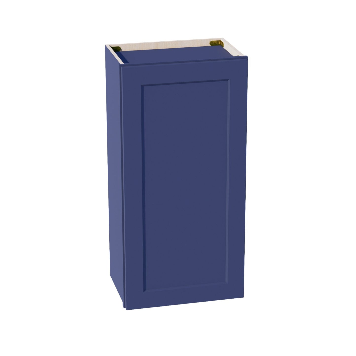 HB - W1836: Indigo Blue Shaker 18"W x 36"H 1 Door & 2 Shelves Standard Wall Cabinet - NextCabinets