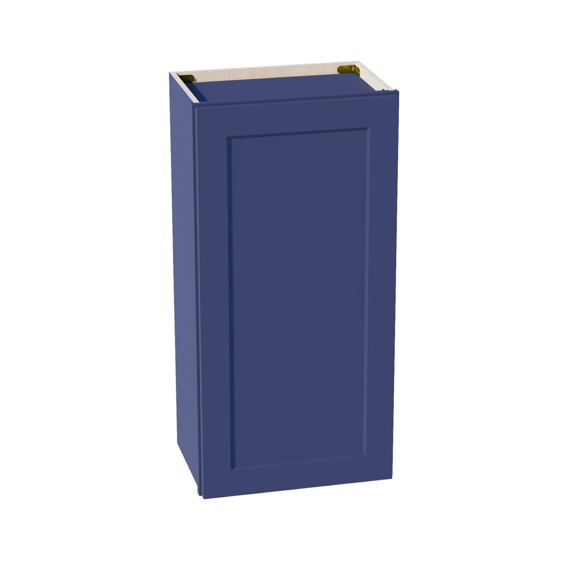HB - W1836: Indigo Blue Shaker 18"W x 36"H 1 Door & 2 Shelves Standard Wall Cabinet - NextCabinets
