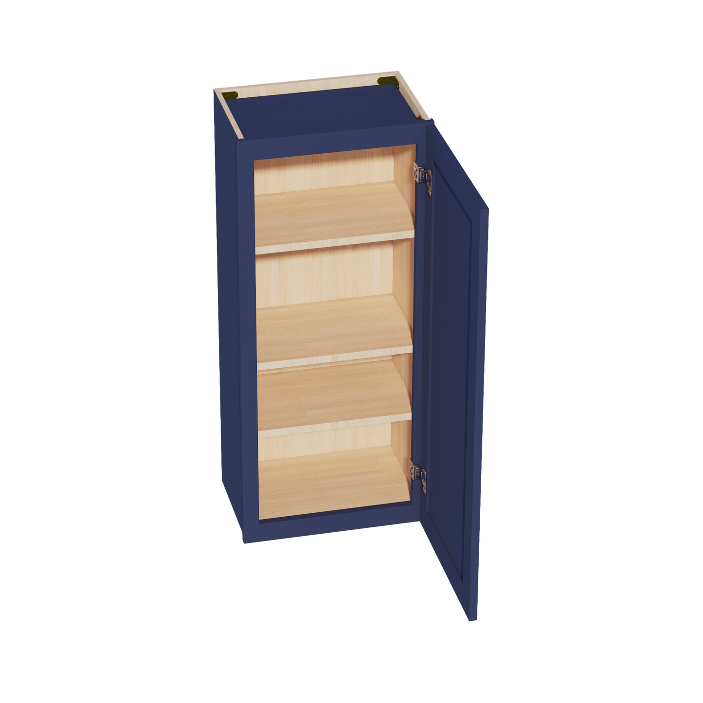HB - W1842: Indigo Blue Shaker 18"W x 42"H 1 Door & 3 Shelves Standard Wall Cabinet - NextCabinets