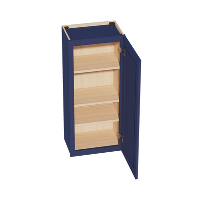 HB - W1842: Indigo Blue Shaker 18"W x 42"H 1 Door & 3 Shelves Standard Wall Cabinet - NextCabinets