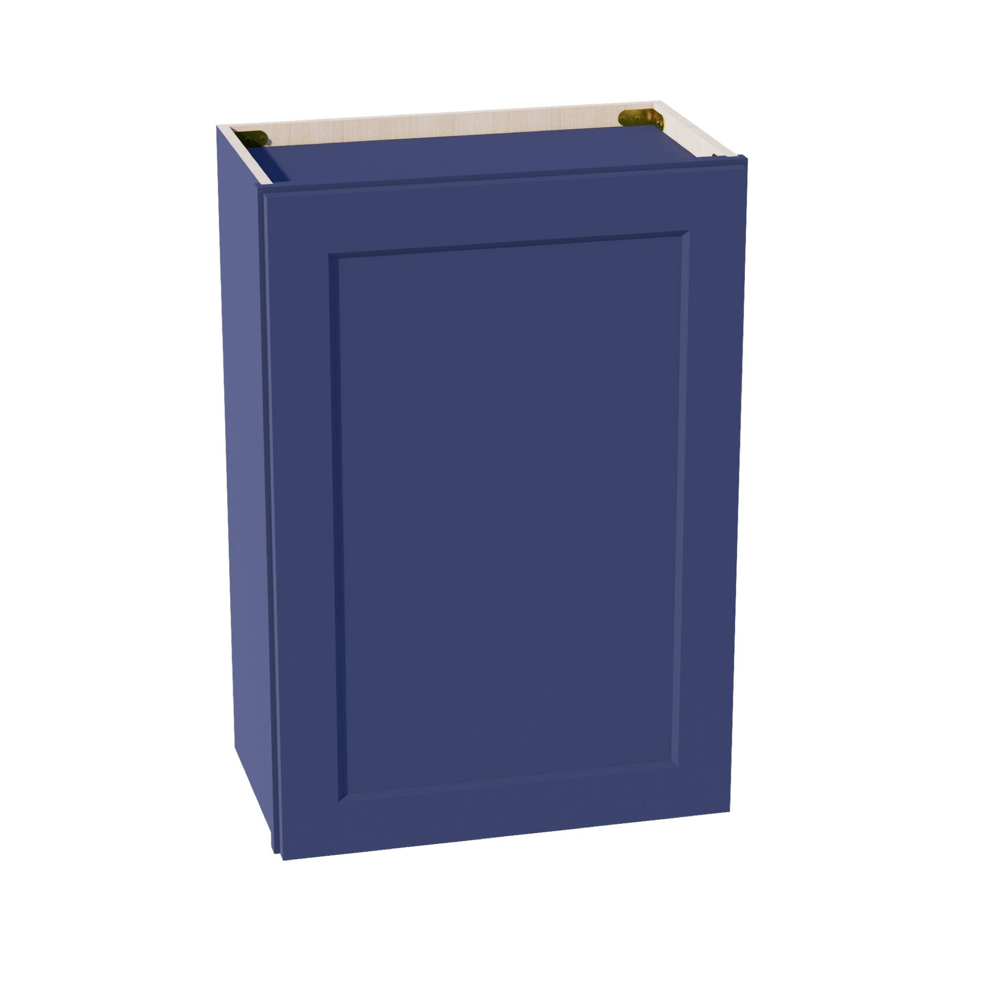 HB - W2130: Indigo Blue Shaker 21"W x 30"H 1 Door & 2 Shelves Standard Wall Cabinet - NextCabinets