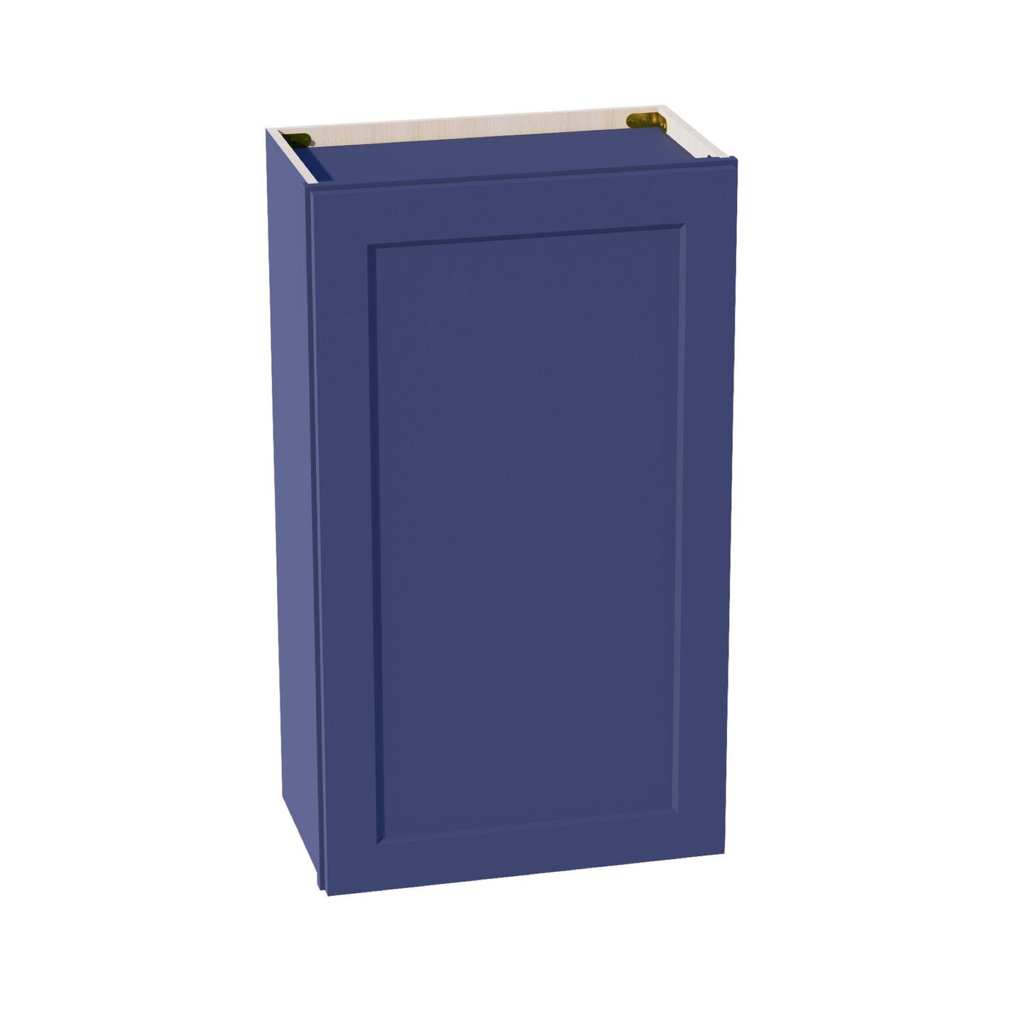 HB - W2136: Indigo Blue Shaker 21"W x 36"H 1 Door & 2 Shelves Standard Wall Cabinet - NextCabinets