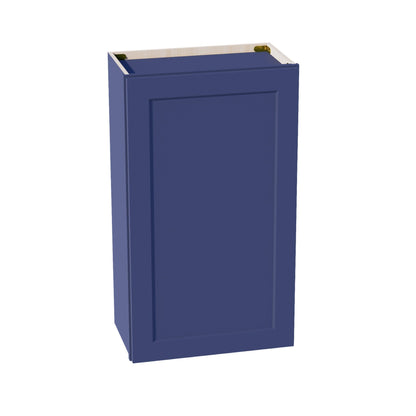 HB - W2136: Indigo Blue Shaker 21"W x 36"H 1 Door & 2 Shelves Standard Wall Cabinet - NextCabinets