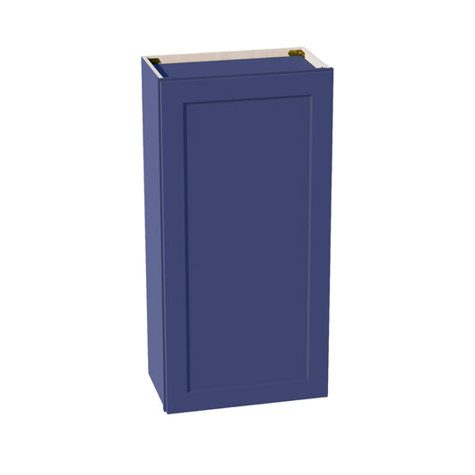 HB - W2142: Indigo Blue Shaker 21"W x 42"H 1 Door & 3 Shelves Standard Wall Cabinet - NextCabinets
