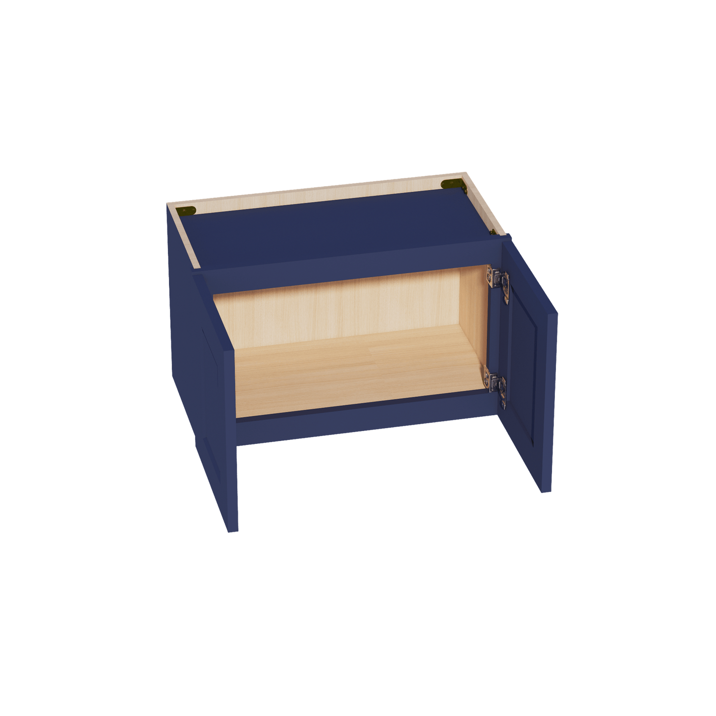 HB - W2415: Indigo Blue Shaker 24"W x 15"H 2 Doors Standard Wall Bridge Cabinet - NextCabinets