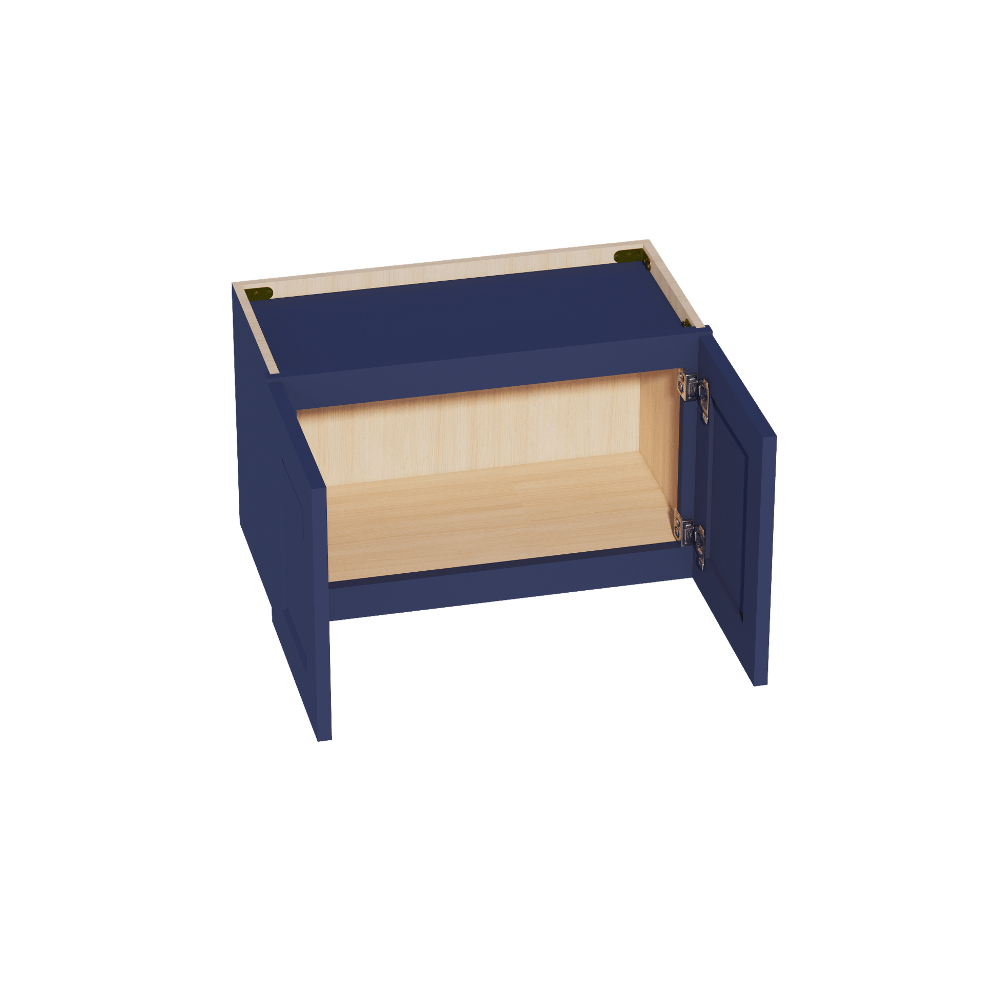 HB - W2415: Indigo Blue Shaker 24"W x 15"H 2 Doors Standard Wall Bridge Cabinet - NextCabinets