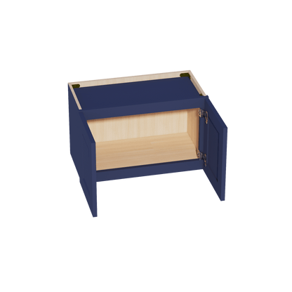 HB - W2415: Indigo Blue Shaker 24"W x 15"H 2 Doors Standard Wall Bridge Cabinet - NextCabinets