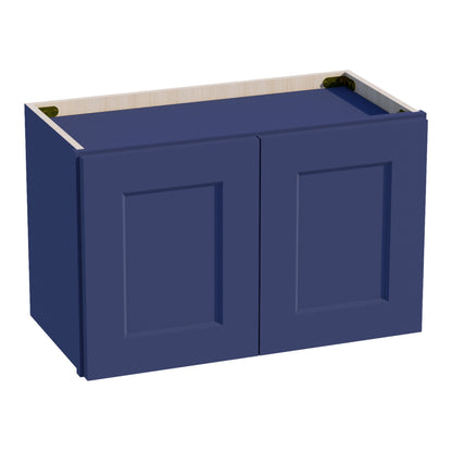HB - W2415: Indigo Blue Shaker 24"W x 15"H 2 Doors Standard Wall Bridge Cabinet - NextCabinets