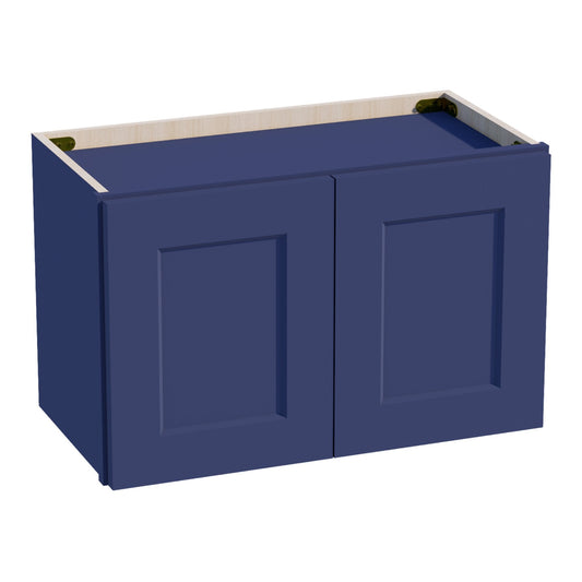 HB - W2415: Indigo Blue Shaker 24"W x 15"H 2 Doors Standard Wall Bridge Cabinet - NextCabinets