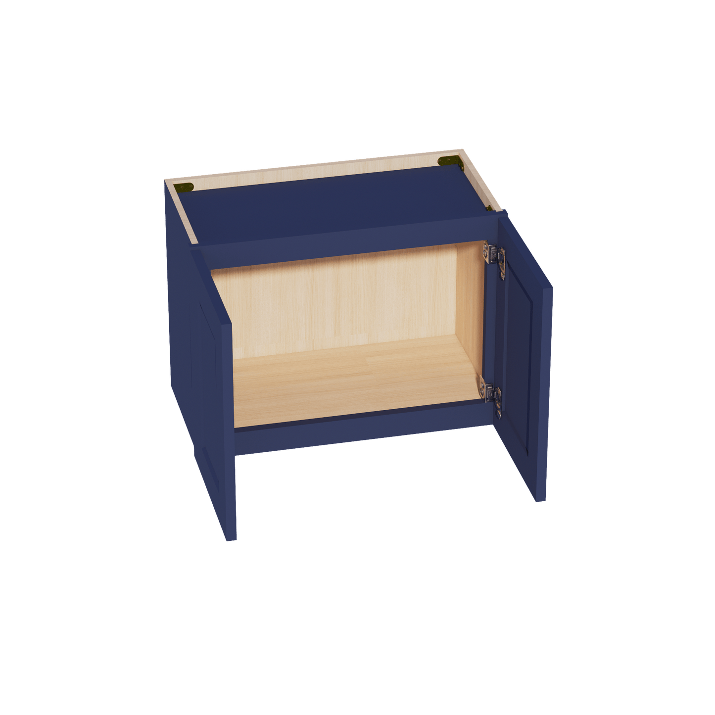 HB - W2418: Indigo Blue Shaker 24"W x 18"H 2 Doors Standard Wall Bridge Cabinet - NextCabinets