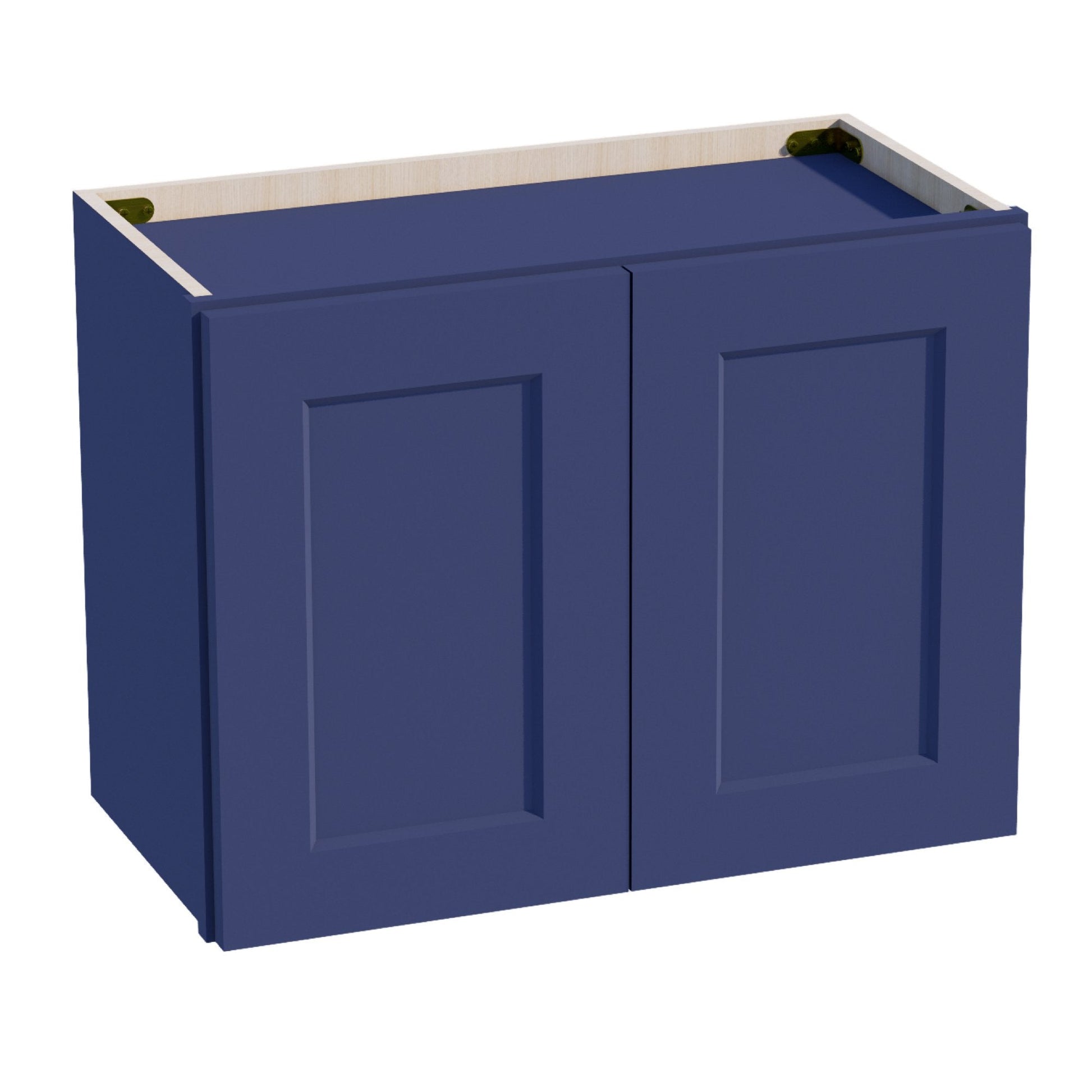HB - W2418: Indigo Blue Shaker 24"W x 18"H 2 Doors Standard Wall Bridge Cabinet - NextCabinets