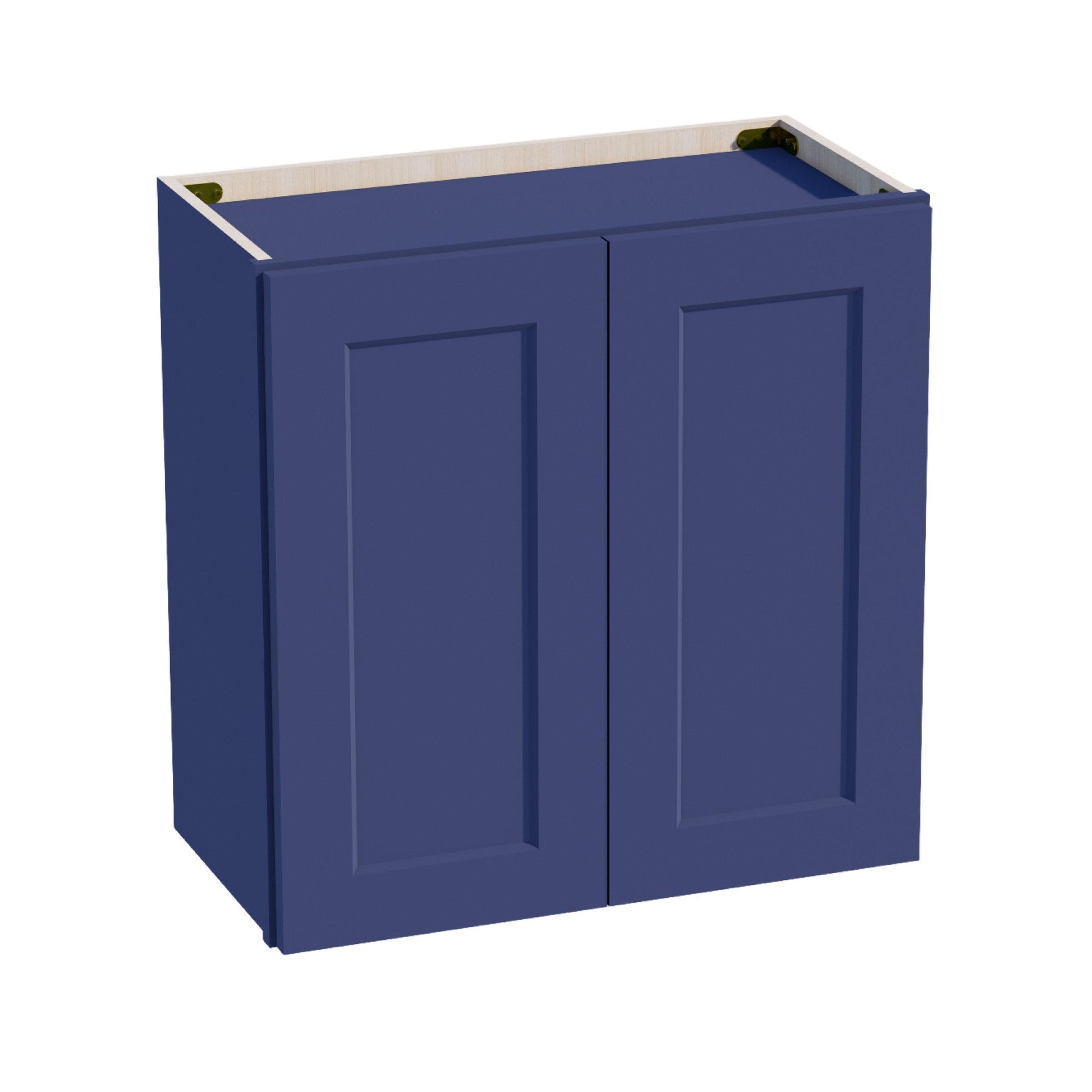 HB - W2424: Indigo Blue Shaker 24"W x 24"H 2 Doors Standard Wall Bridge Cabinet - NextCabinets