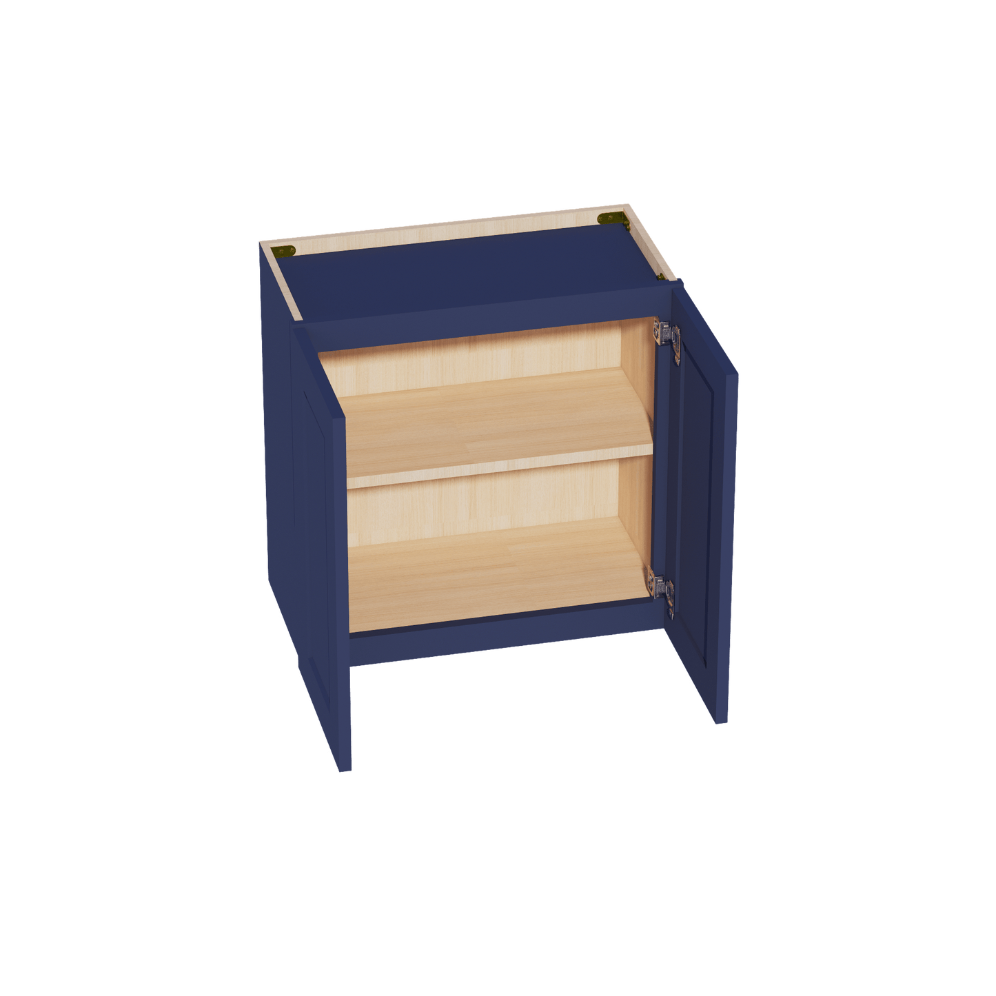 HB - W2424: Indigo Blue Shaker 24"W x 24"H 2 Doors Standard Wall Bridge Cabinet - NextCabinets