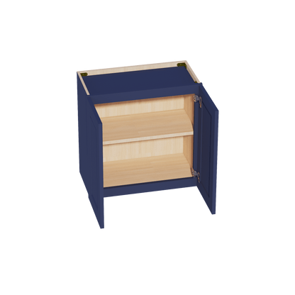 HB - W2424: Indigo Blue Shaker 24"W x 24"H 2 Doors Standard Wall Bridge Cabinet - NextCabinets
