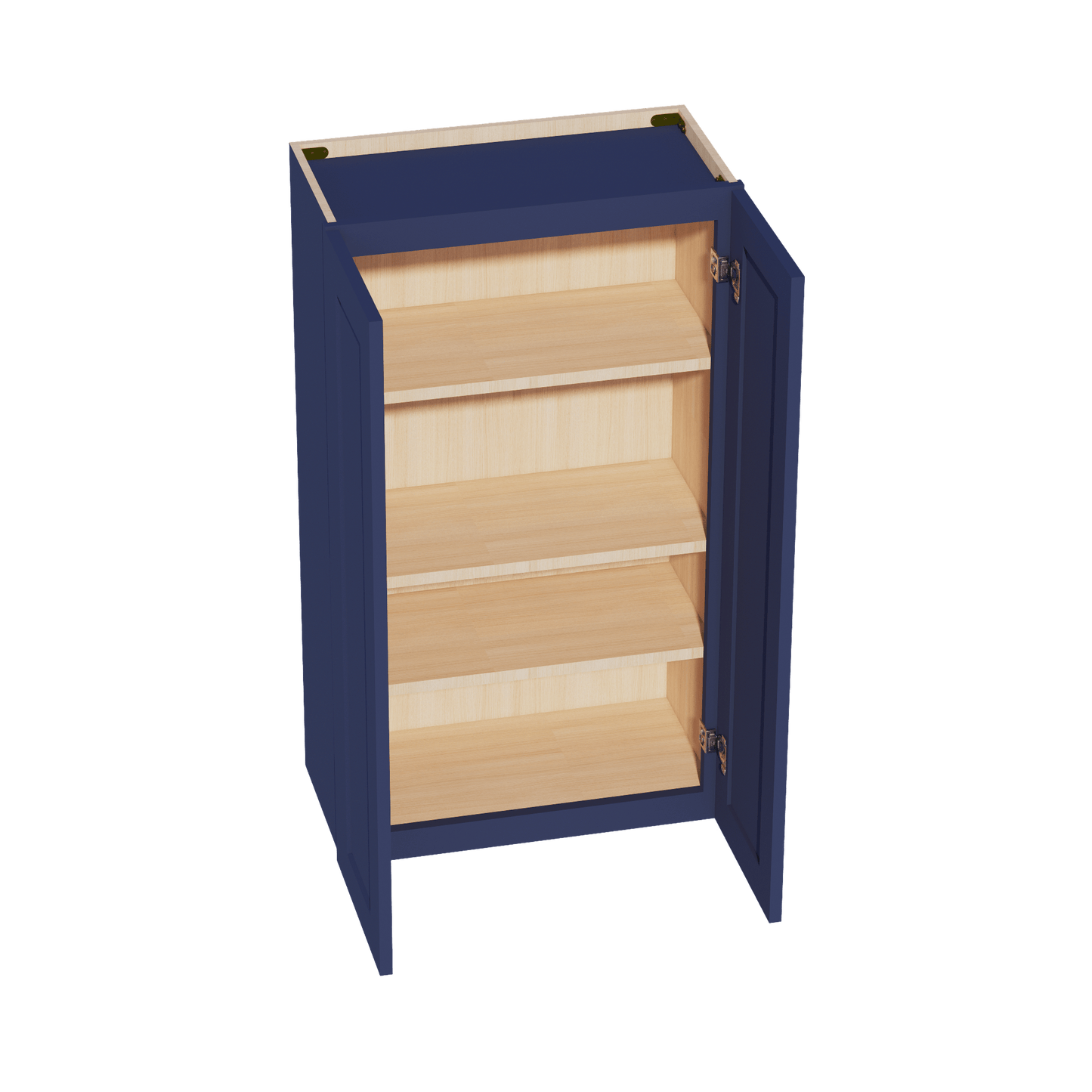 HB - W2442: Indigo Blue Shaker 24"W x 42"H 2 Doors & 3 Shelves Standard Wall Cabinet - NextCabinets