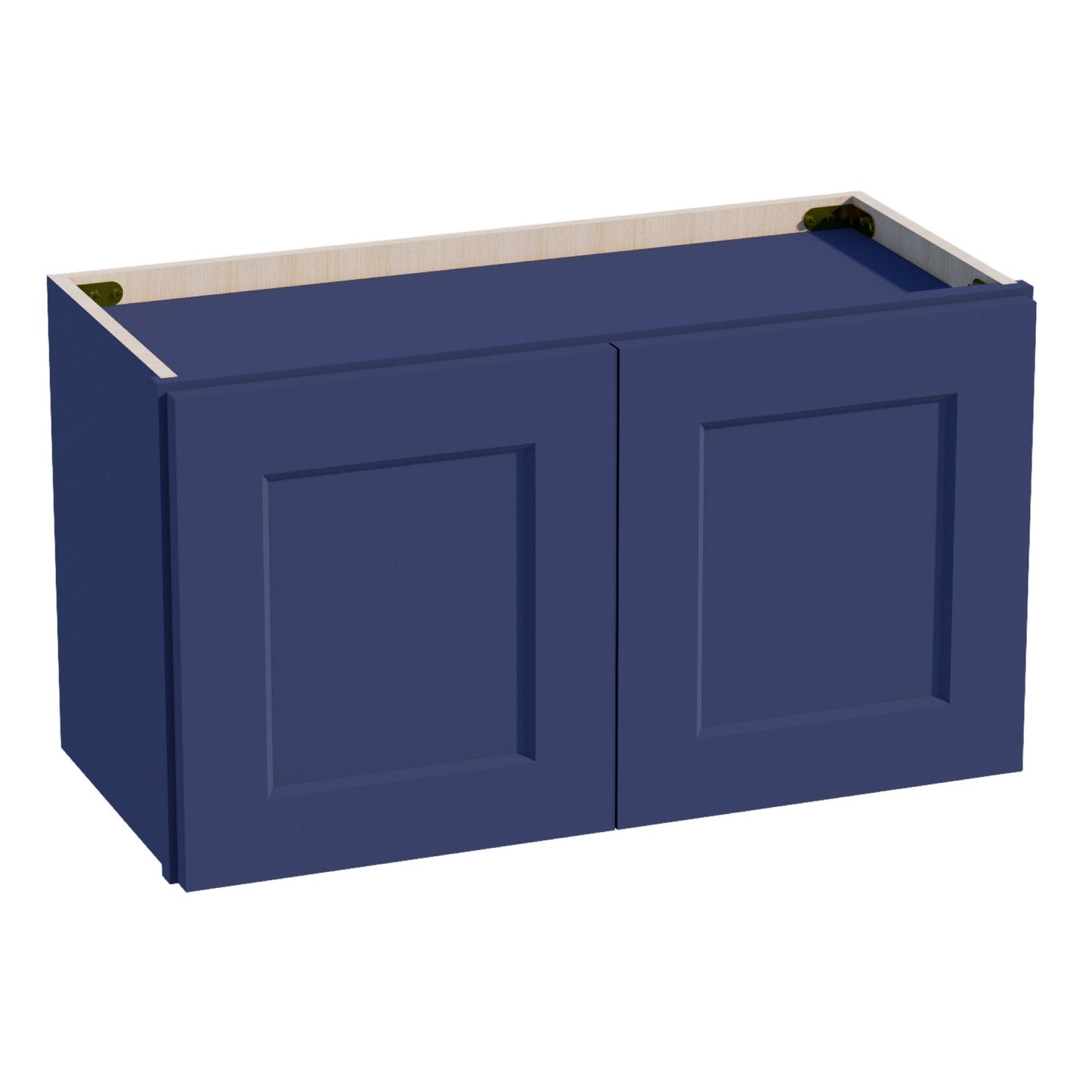 HB - W2715: Indigo Blue Shaker 27"W x 15"H 2 Doors Standard Wall Bridge Cabinet - NextCabinets