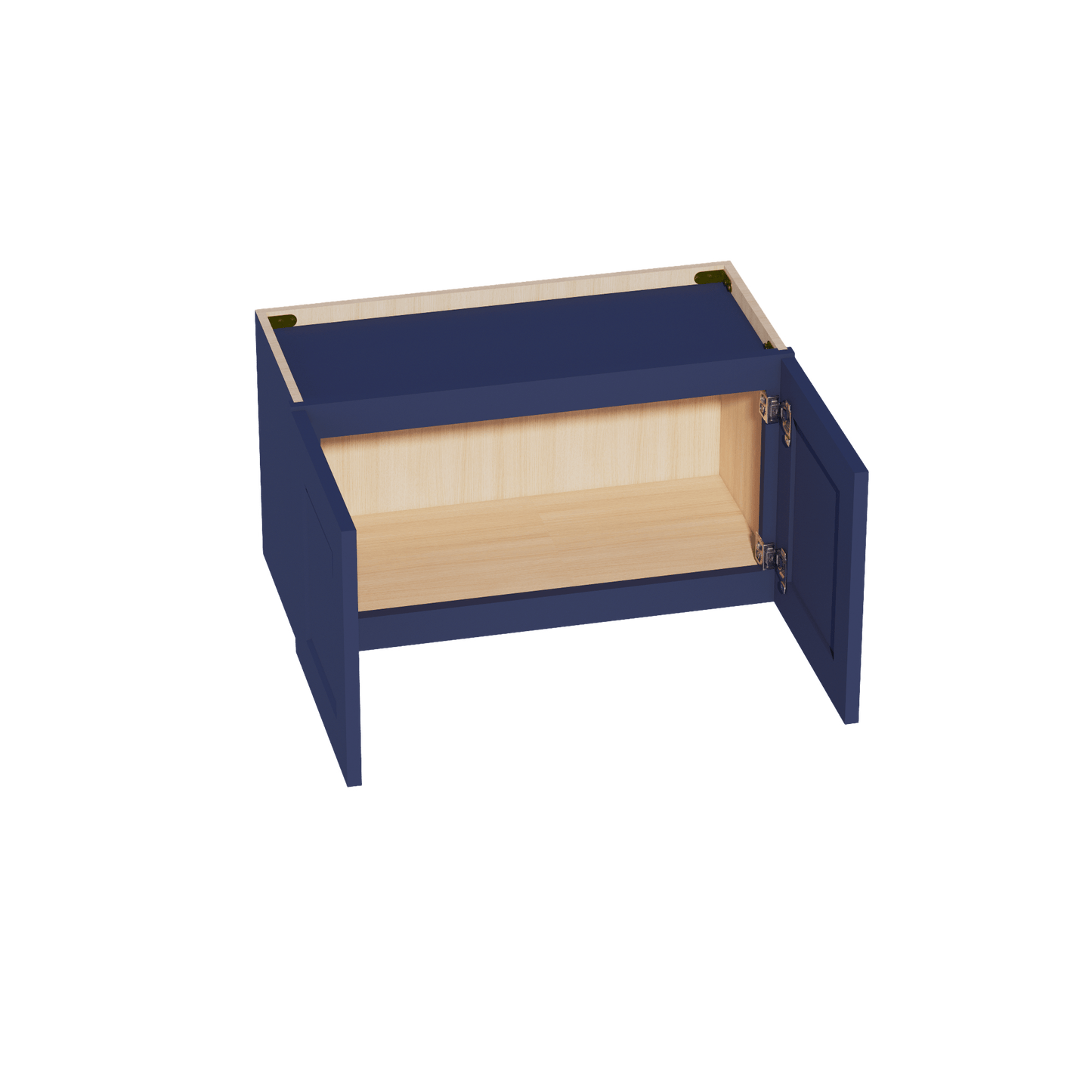 HB - W2715: Indigo Blue Shaker 27"W x 15"H 2 Doors Standard Wall Bridge Cabinet - NextCabinets