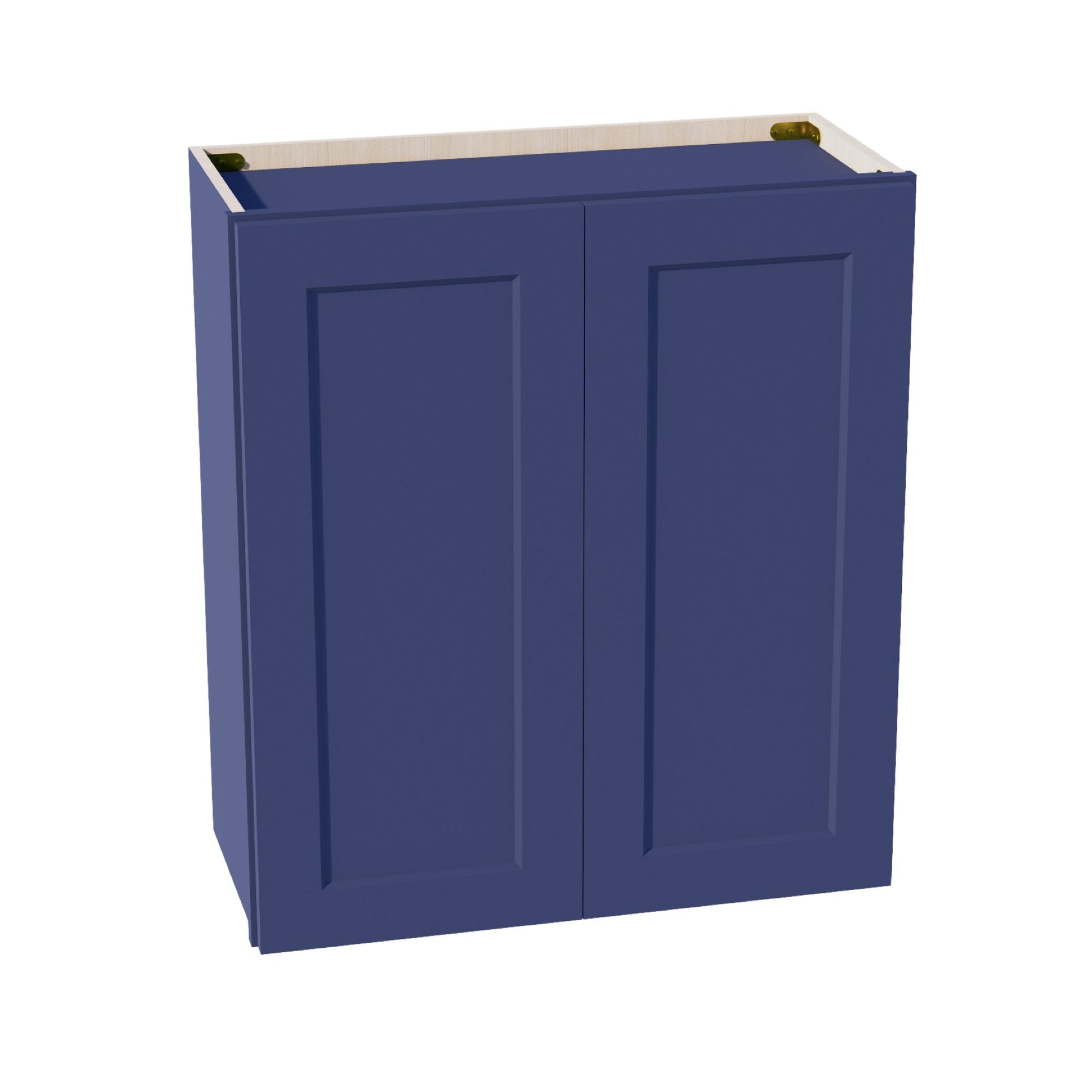 HB - W2730: Indigo Blue Shaker 27"W x 30"H 2 Doors & 2 Shelves Standard Wall Cabinet - NextCabinets