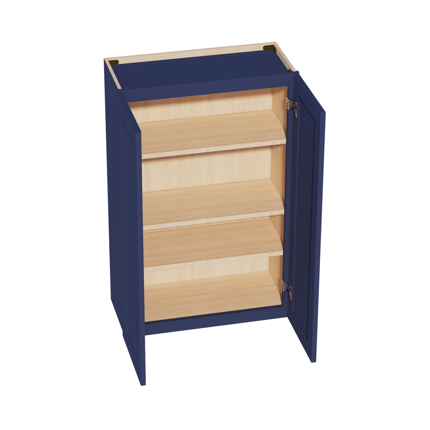 HB - W2742: Indigo Blue Shaker 27"W x 42"H 2 Doors & 3 Shelves Standard Wall Cabinet - NextCabinets