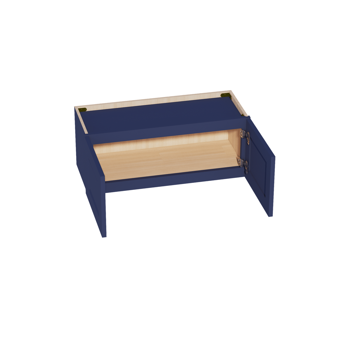 HB - W3012: Indigo Blue Shaker 30"W x 12"H 2 Doors Standard Wall Bridge Cabinet - NextCabinets