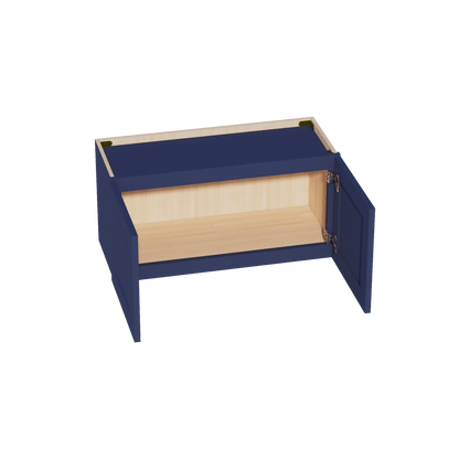 HB - W3015: Indigo Blue Shaker 30"W x 15"H 2 Doors Standard Wall Bridge Cabinet - NextCabinets
