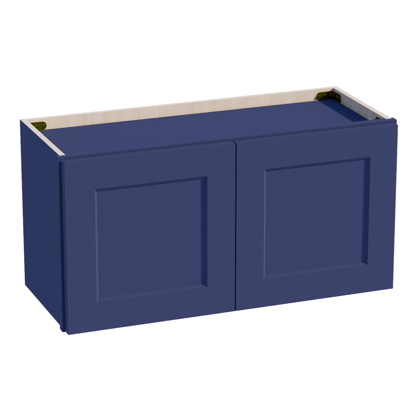 HB - W3015: Indigo Blue Shaker 30"W x 15"H 2 Doors Standard Wall Bridge Cabinet - NextCabinets