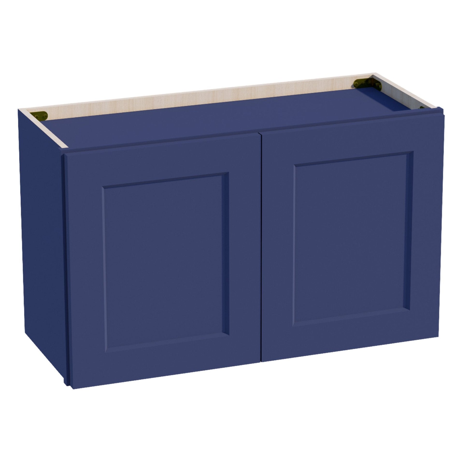 HB - W3018: Indigo Blue Shaker 30"W x 18"H 2 Doors Standard Wall Bridge Cabinet - NextCabinets