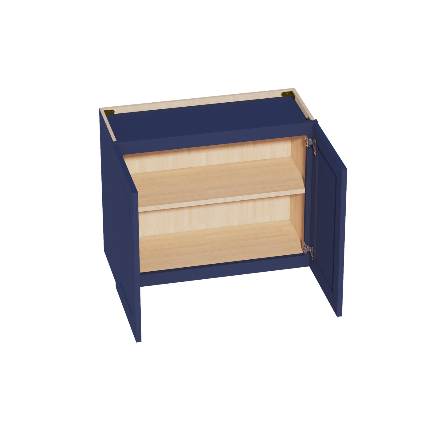 HB - W3024: Indigo Blue Shaker 30"W x 24"H 2 Doors Standard Wall Bridge Cabinet - NextCabinets