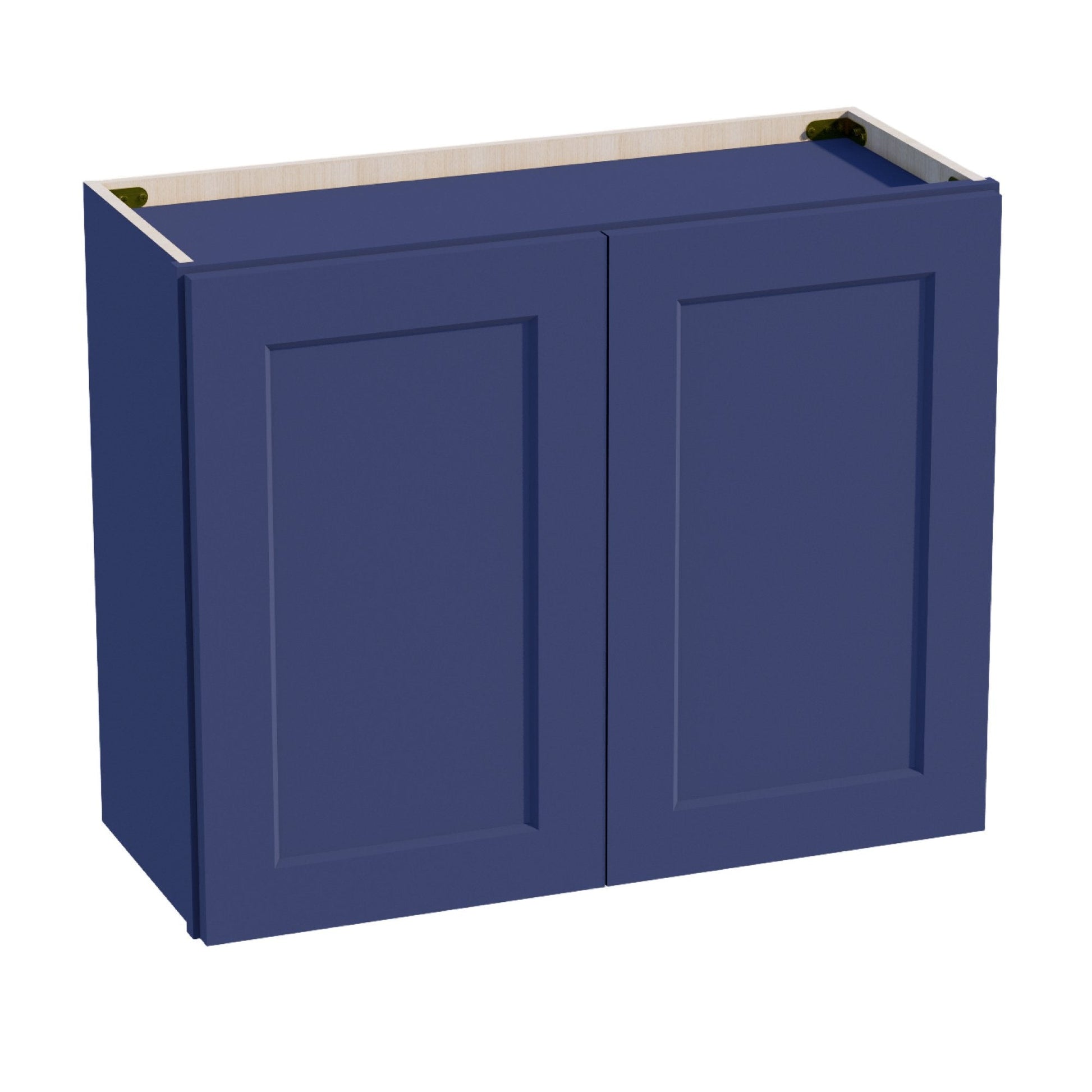 HB - W3024: Indigo Blue Shaker 30"W x 24"H 2 Doors Standard Wall Bridge Cabinet - NextCabinets
