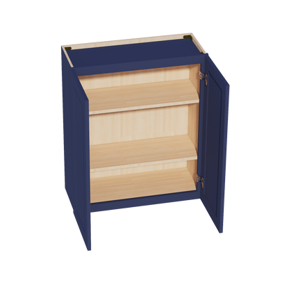 HB - W3036: Indigo Blue Shaker 30"W x 36"H 2 Doors & 2 Shelves Standard Wall Cabinet - NextCabinets