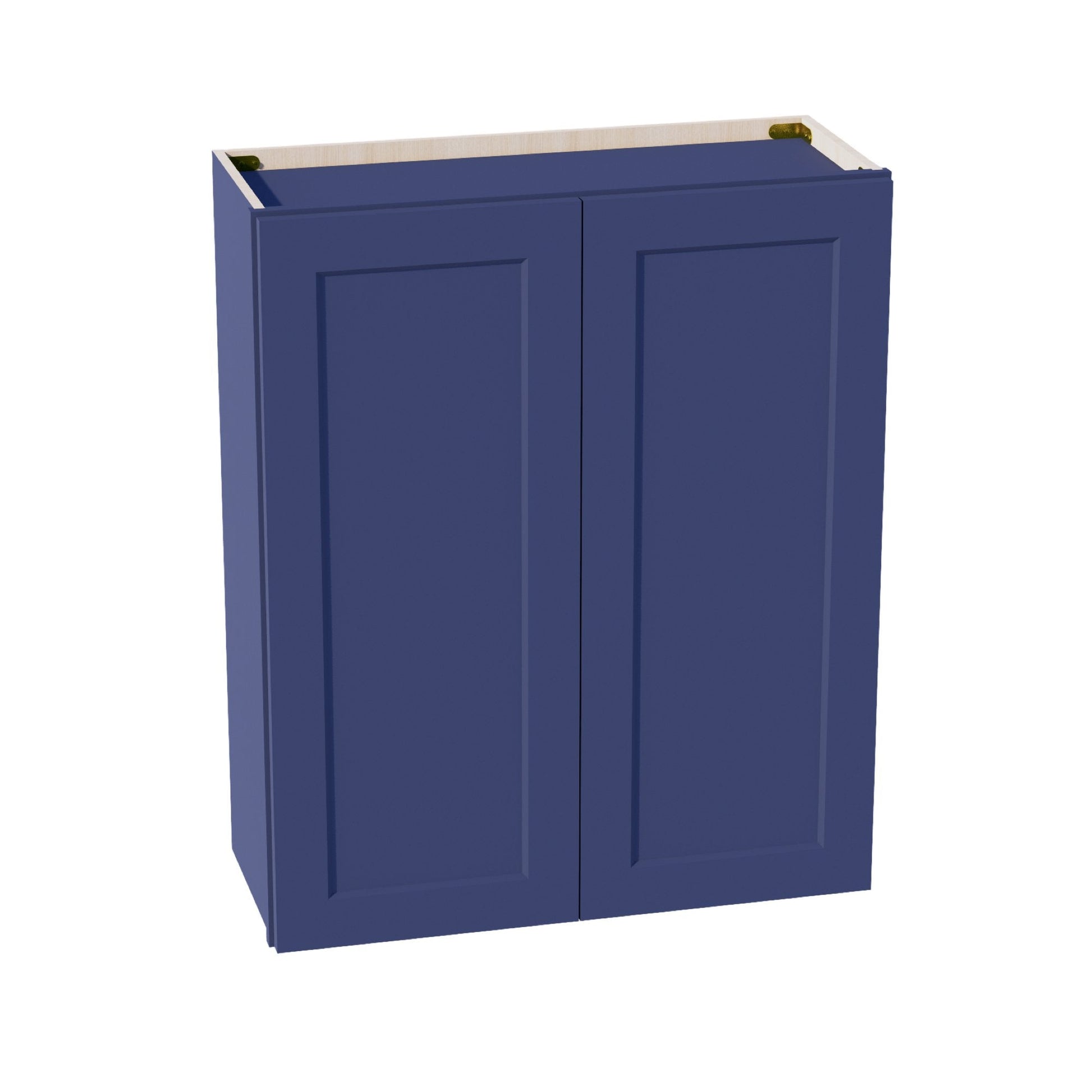 HB - W3036: Indigo Blue Shaker 30"W x 36"H 2 Doors & 2 Shelves Standard Wall Cabinet - NextCabinets