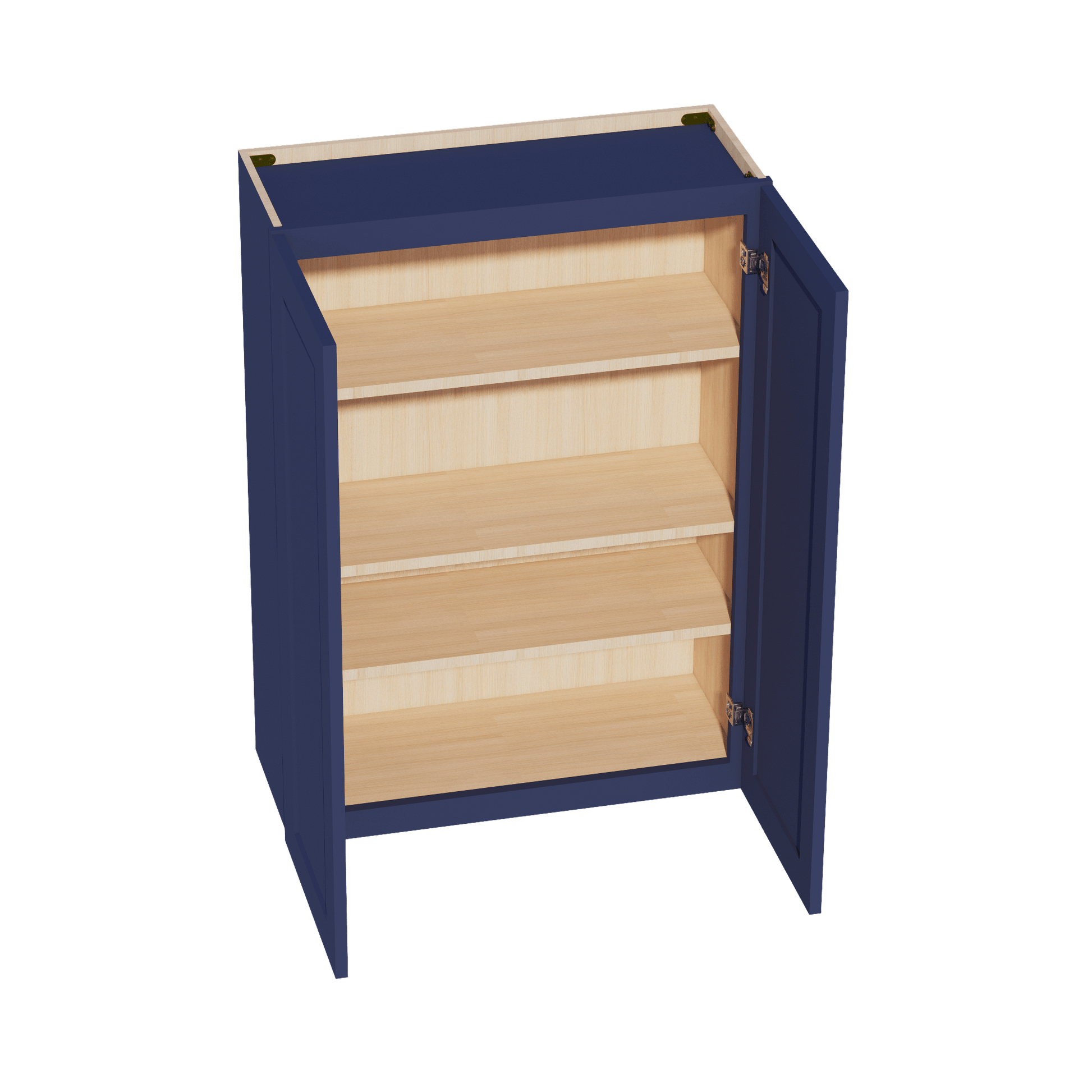 HB - W3042: Indigo Blue Shaker 30"W x 42"H 2 Doors & 3 Shelves Standard Wall Cabinet - NextCabinets