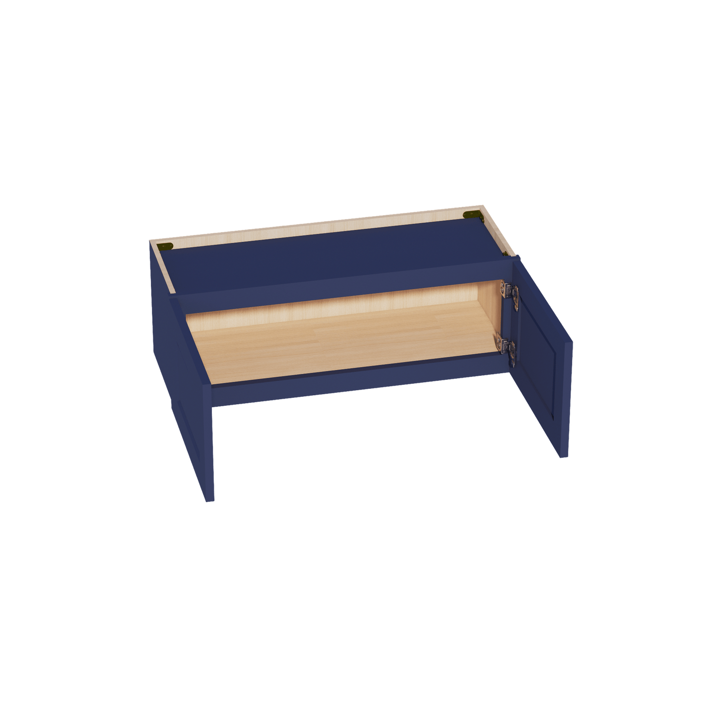 HB - W3312: Indigo Blue Shaker 33"W x 12"H 2 Doors Standard Wall Bridge Cabinet - NextCabinets