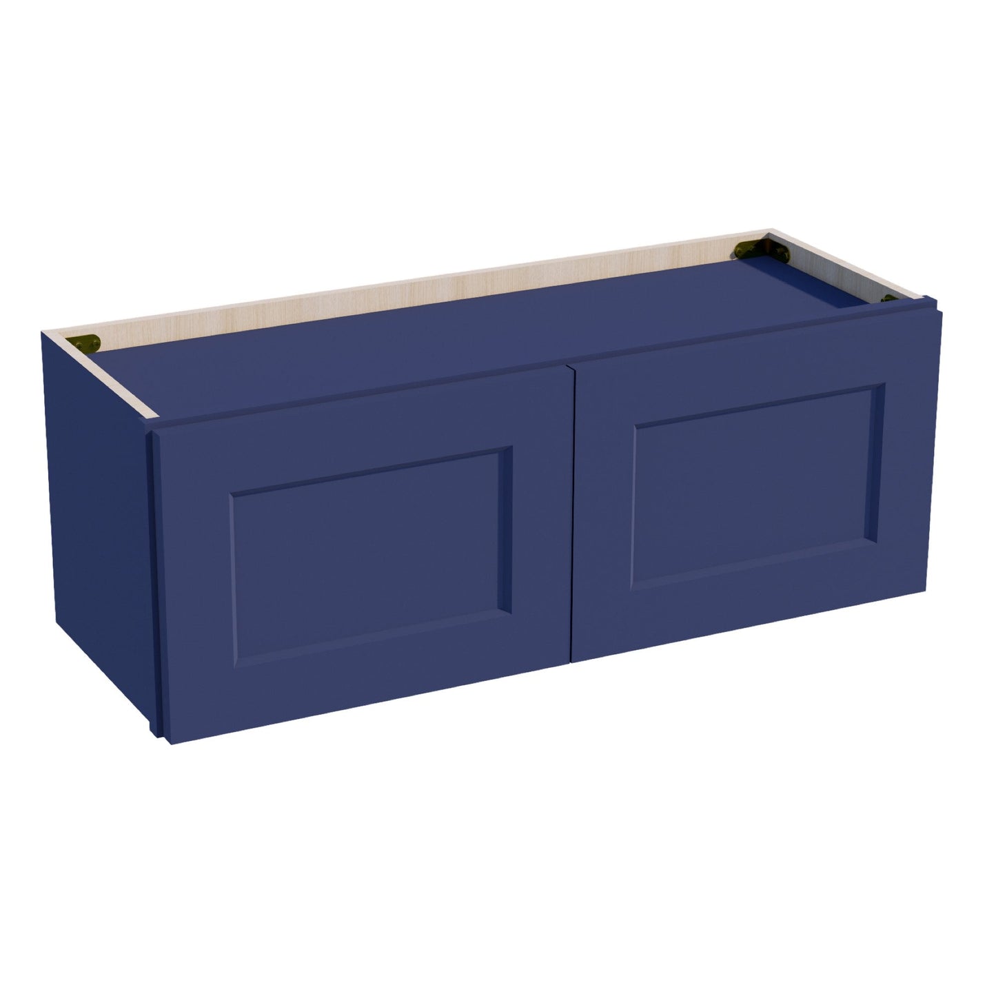 HB - W3312: Indigo Blue Shaker 33"W x 12"H 2 Doors Standard Wall Bridge Cabinet - NextCabinets