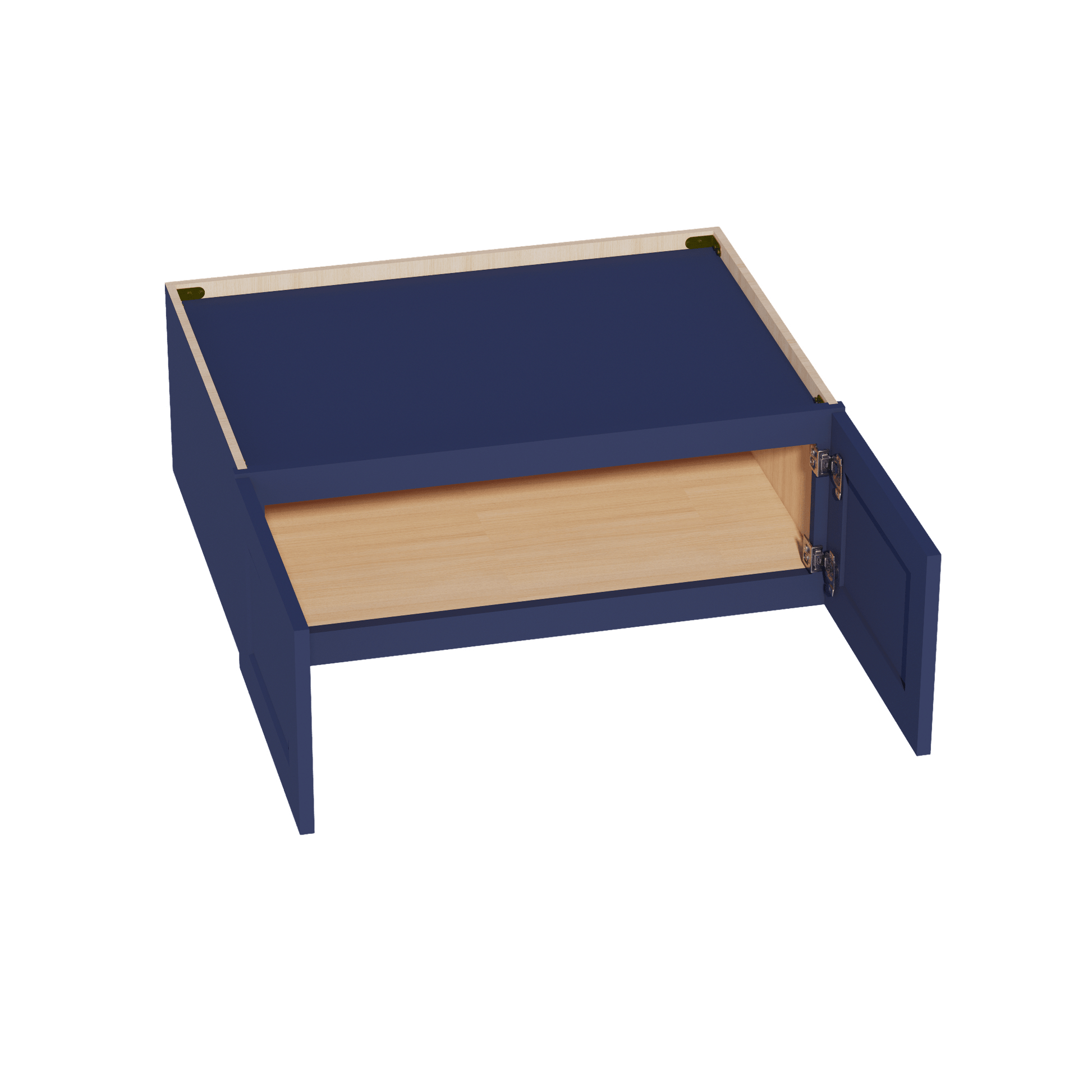 HB - W331224: Indigo Blue Shaker 33"W x 12"H x 24"D 2 Doors Standard Bridge Wall Cabinet - NextCabinets