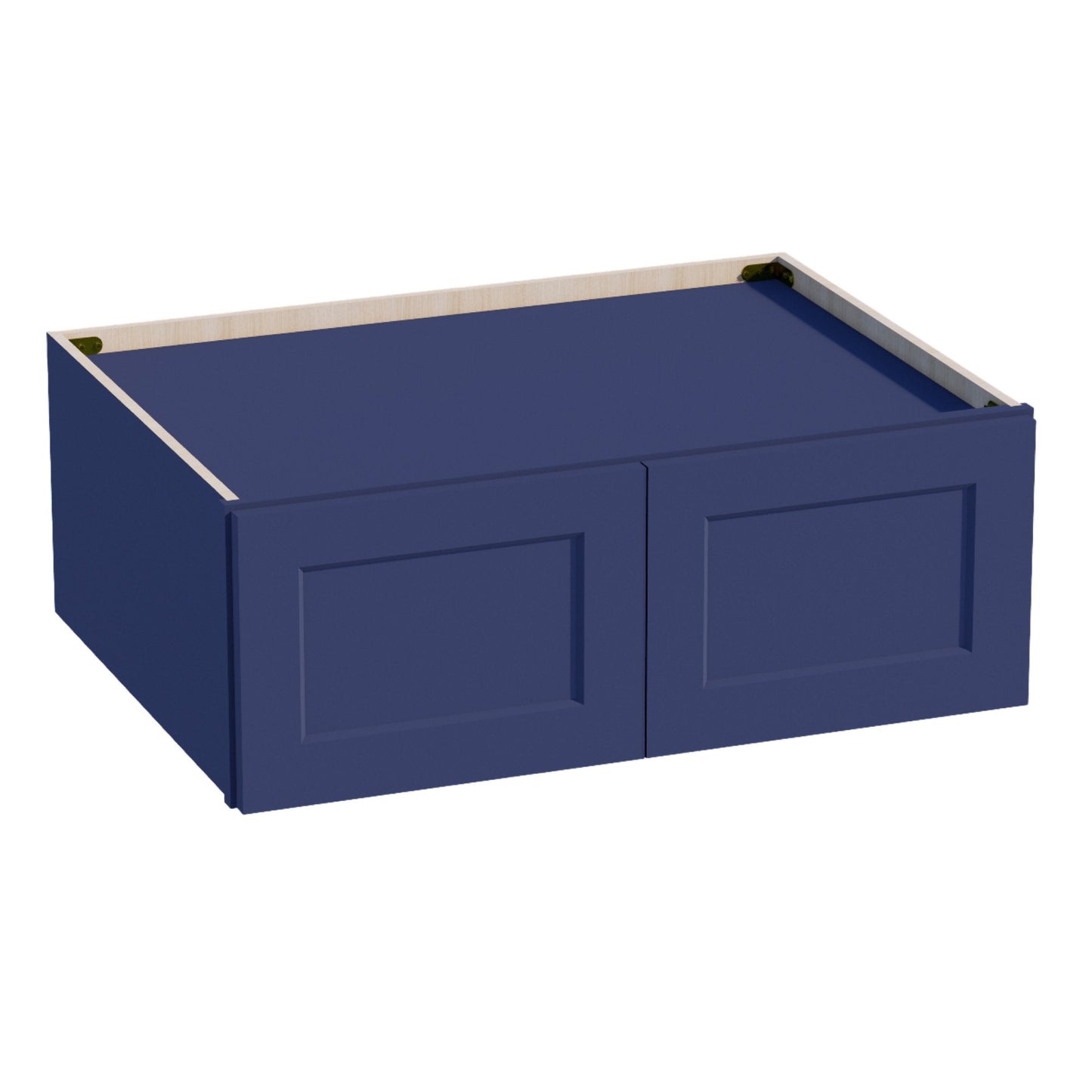 HB - W331224: Indigo Blue Shaker 33"W x 12"H x 24"D 2 Doors Standard Bridge Wall Cabinet - NextCabinets
