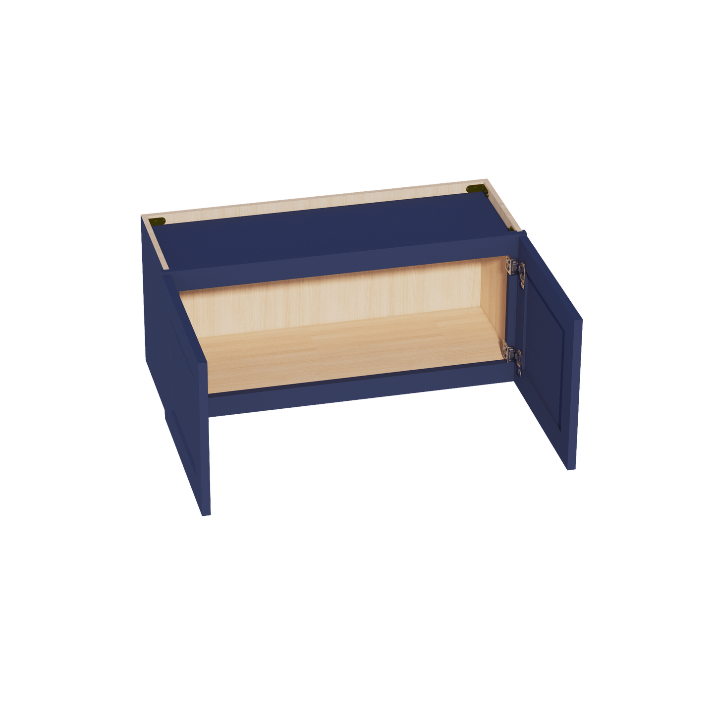HB - W3315: Indigo Blue Shaker 33"W x 15"H 2 Doors Standard Wall Bridge Cabinet - NextCabinets