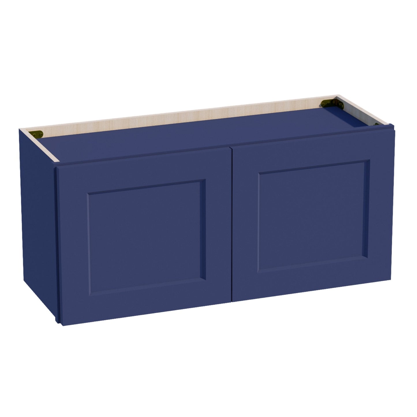 HB - W3315: Indigo Blue Shaker 33"W x 15"H 2 Doors Standard Wall Bridge Cabinet - NextCabinets