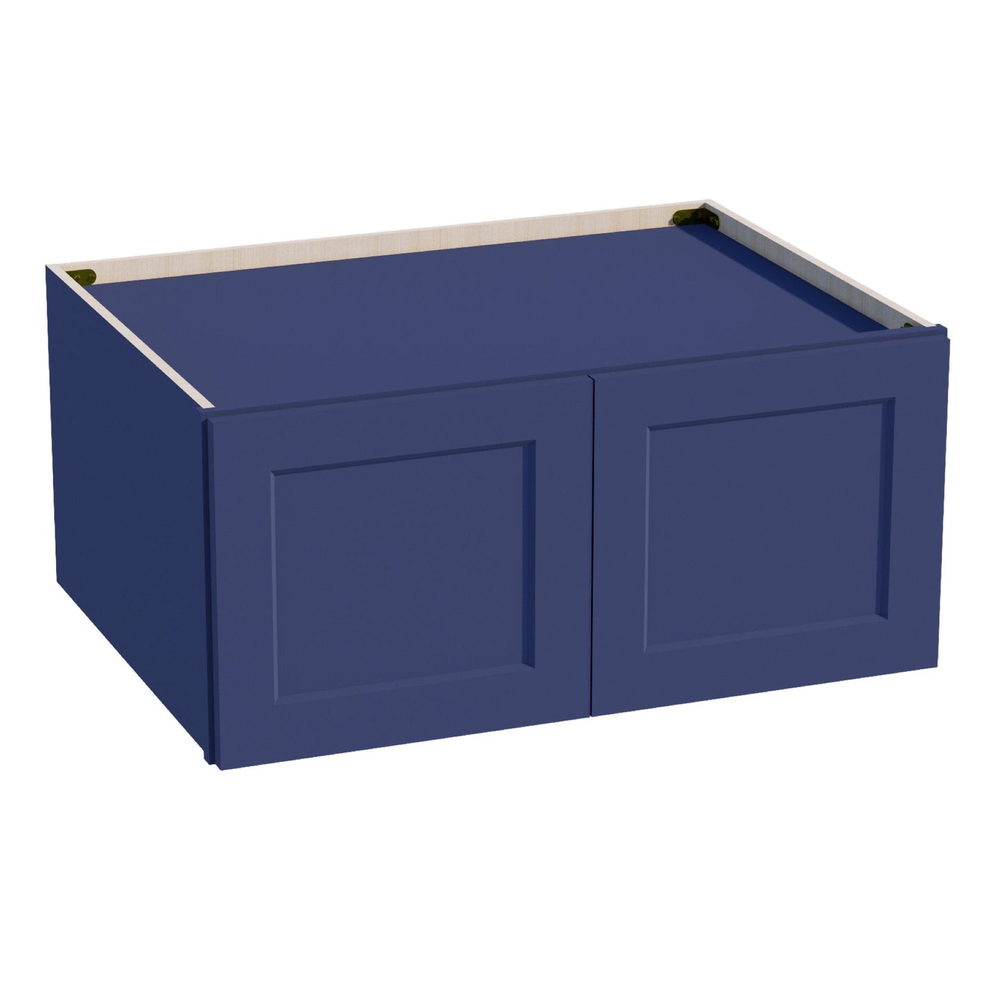 HB - W331524: Indigo Blue Shaker 33"W x 15"H x 24"D 2 Doors Standard Bridge Wall Cabinet - NextCabinets