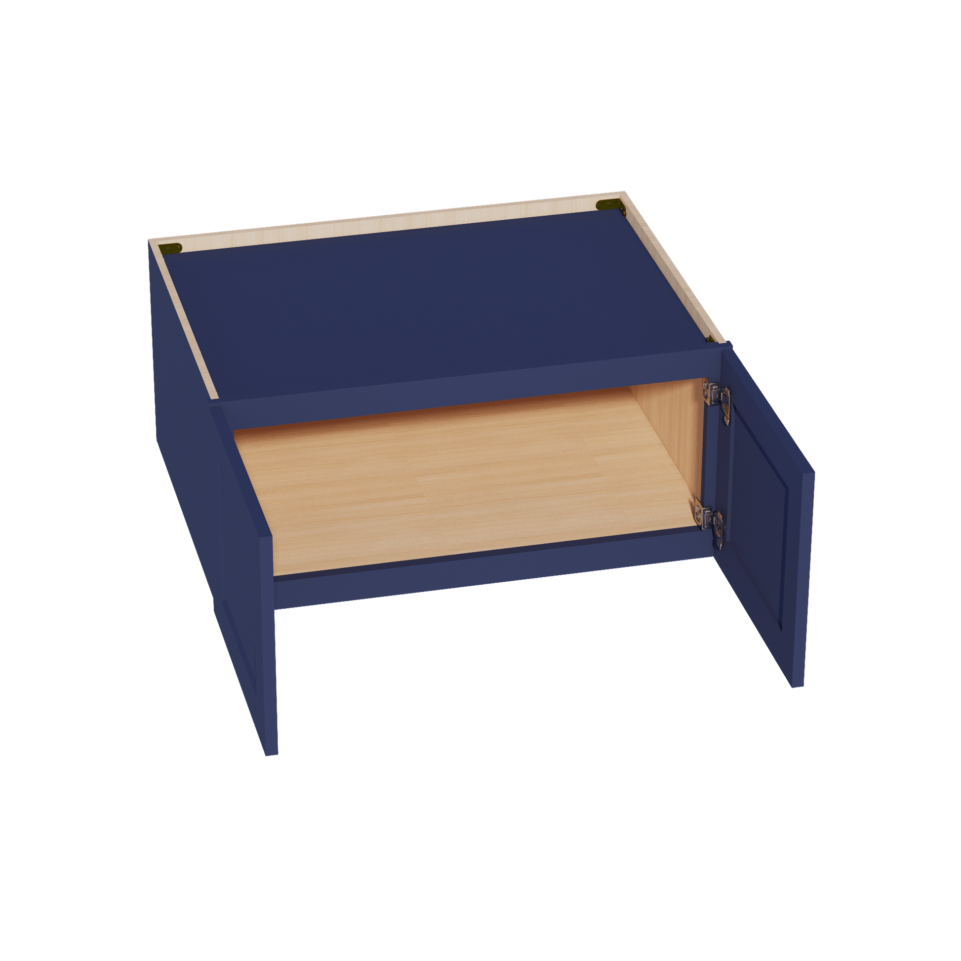 HB - W331524: Indigo Blue Shaker 33"W x 15"H x 24"D 2 Doors Standard Bridge Wall Cabinet - NextCabinets