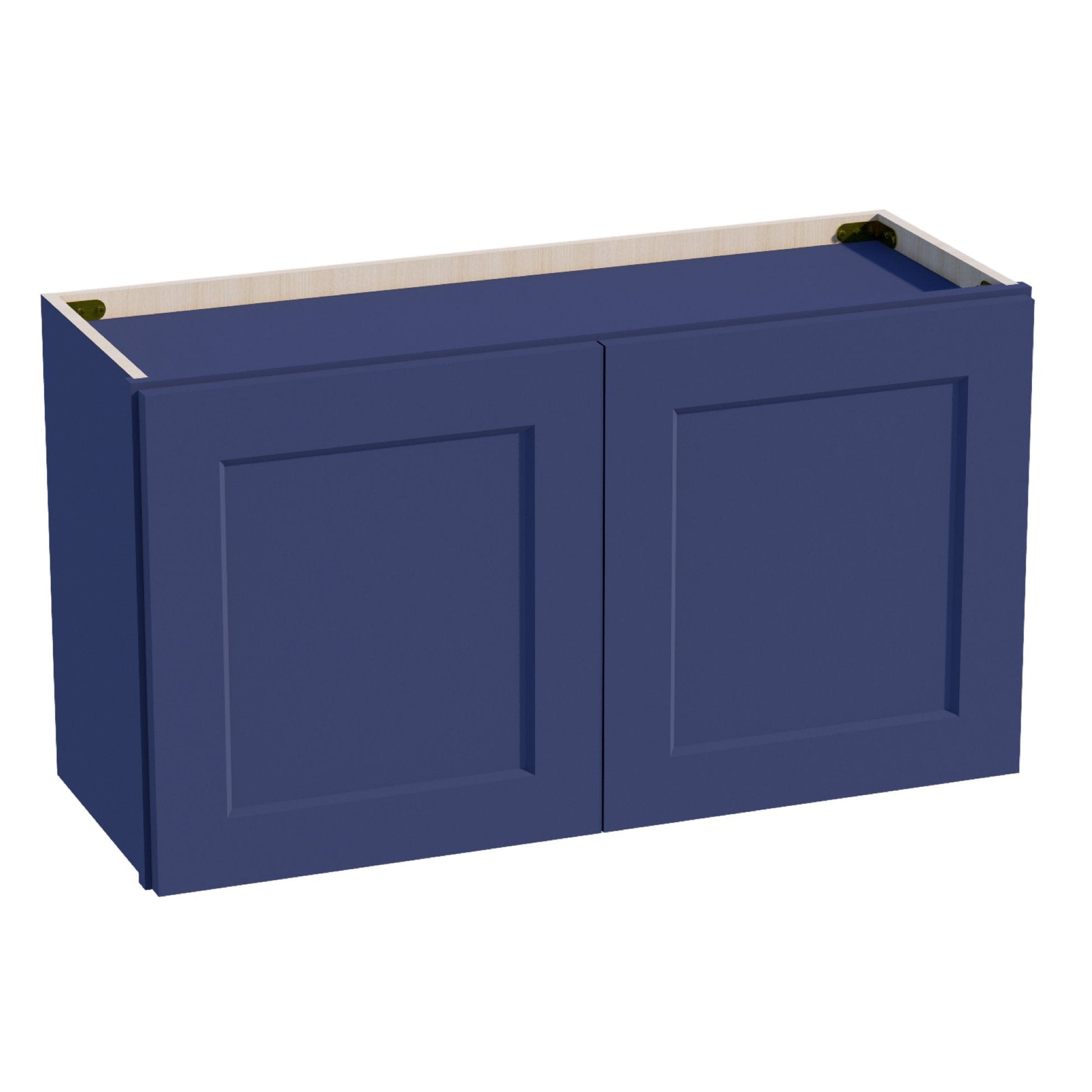 HB - W3318: Indigo Blue Shaker 33"W x 18"H 2 Doors Standard Wall Bridge Cabinet - NextCabinets
