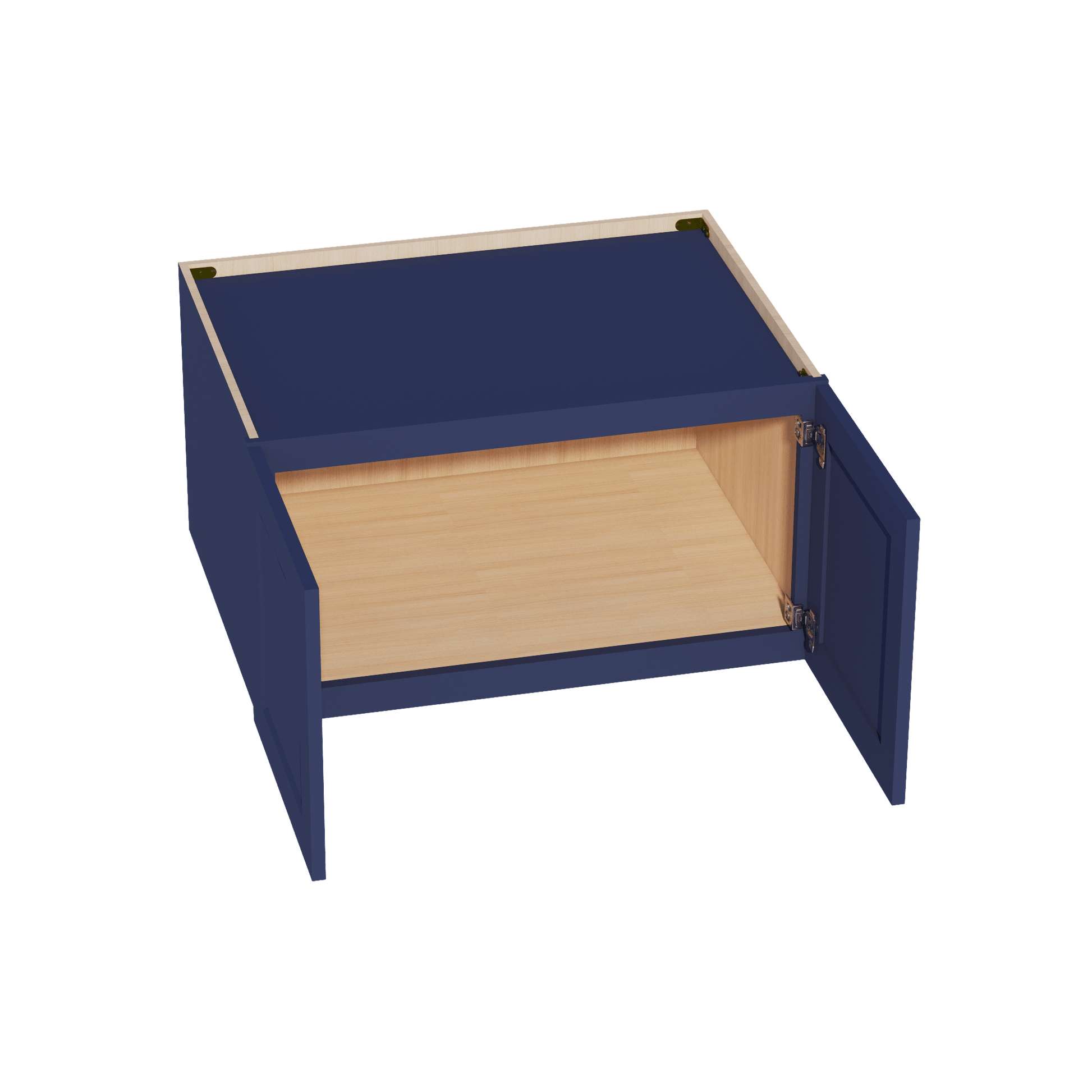 HB - W331824: Indigo Blue Shaker 33"W x 18"H x 24"D 2 Doors Standard Bridge Wall Cabinet - NextCabinets