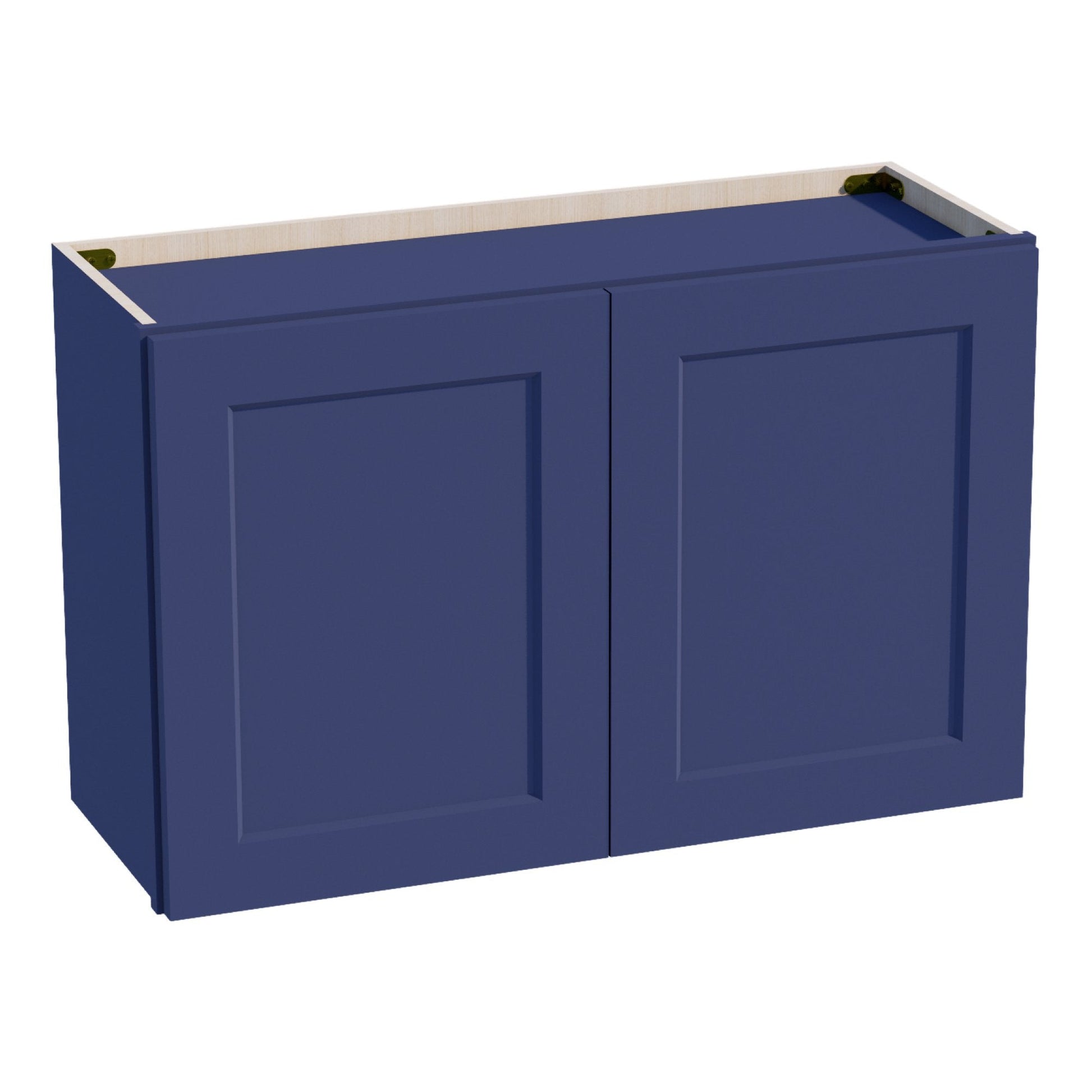 HB - W3321: Indigo Blue Shaker 33"W x 21"H 2 Doors Standard Wall Bridge Cabinet - NextCabinets